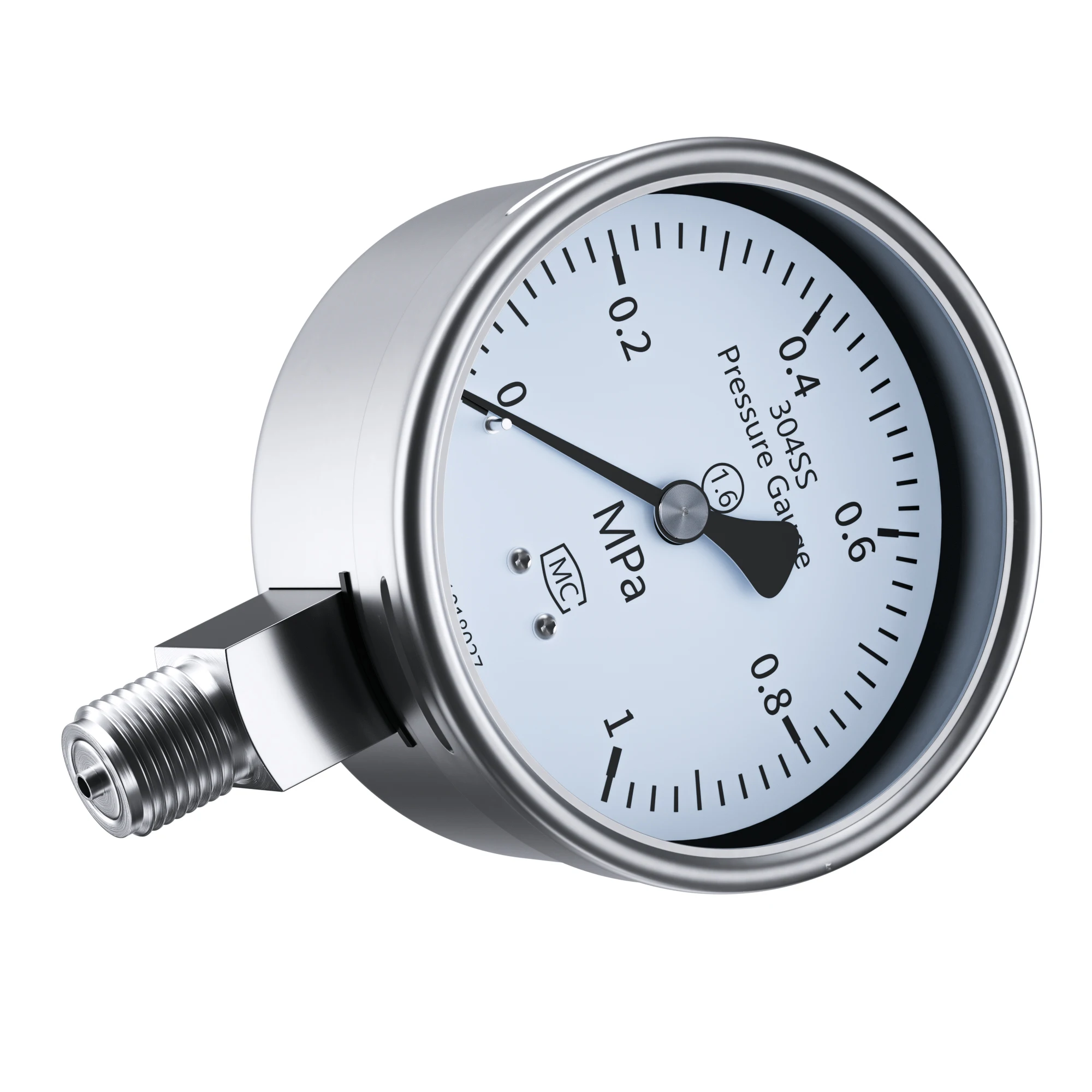 

304SS Mechanical Pressure Gauge M14*1.5/M20*1.5 Water Oil Pressure Meter 60mm/100mm 0-1.6Mpa 0-2.5Mpa Pointer Pressure Gauges