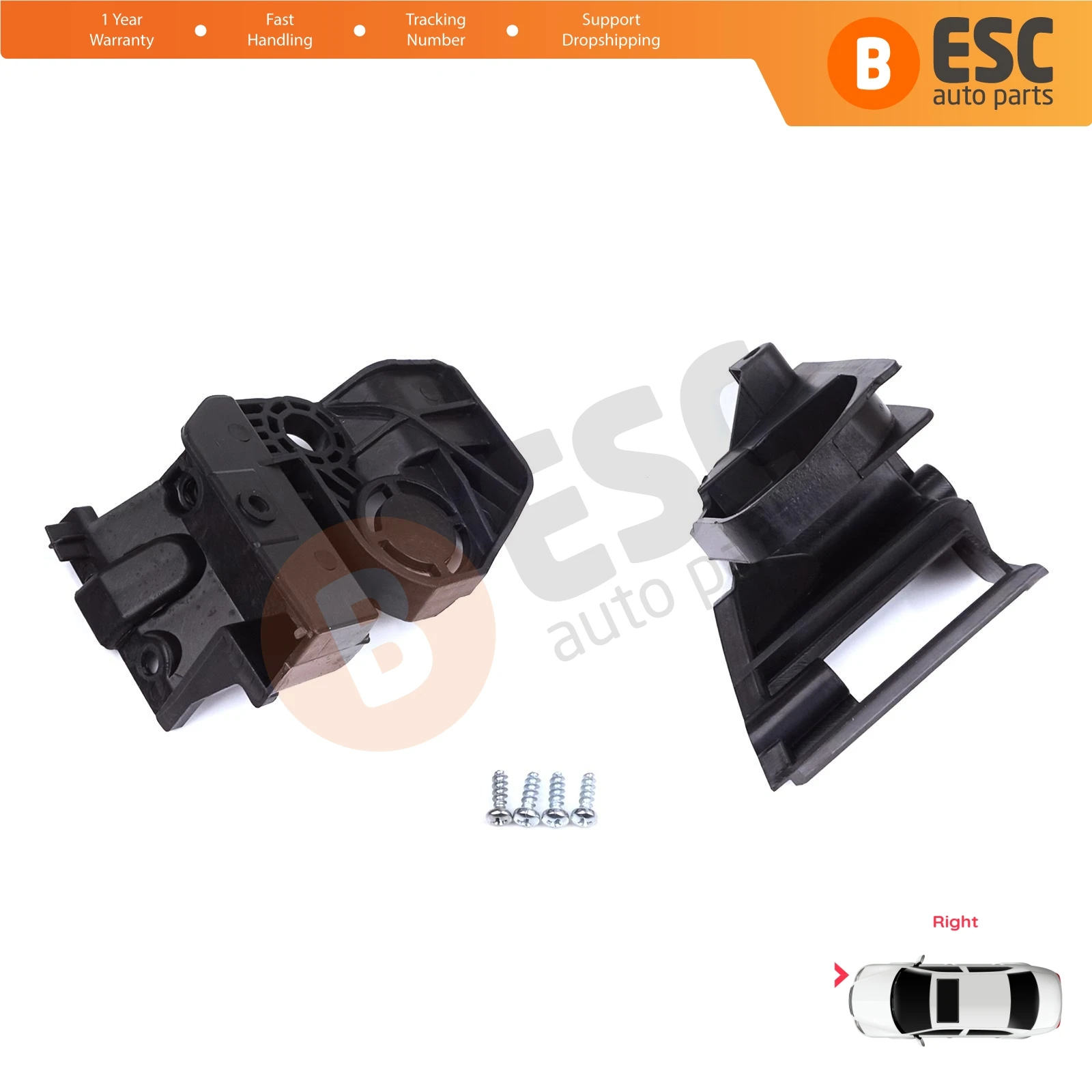 EHL583-2 Headlight Holder Mount Repair Bracket Tab Set Right Side for Peugeot 308 MK2 T9 2013-2021 4/5 Door 9807657780