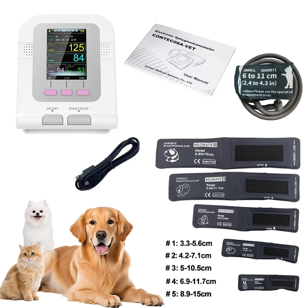 Contec08a Dierenarts Gebruik Elektronische Sfygmomanometer Digitale Bloeddruk Veterinaire Dierenarts Gebruik Monitor Hond Kat Paard Etc - afbeelding 1