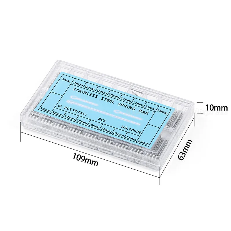 Exacpilles fendues pour bracelet de montre en acier inoxydable, barre allergique, outil de réparation d'horloger, goupilles de liaison, épaisseur 360mm, 0.8mm, 0.9mm, 6-23mm, 1.0 pièces