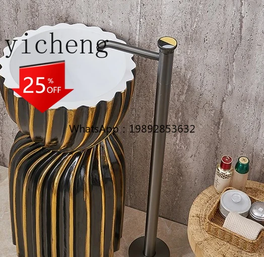 

ZZ light luxury column basin integrated floor type personalized art retro sink high-end creative face wash table