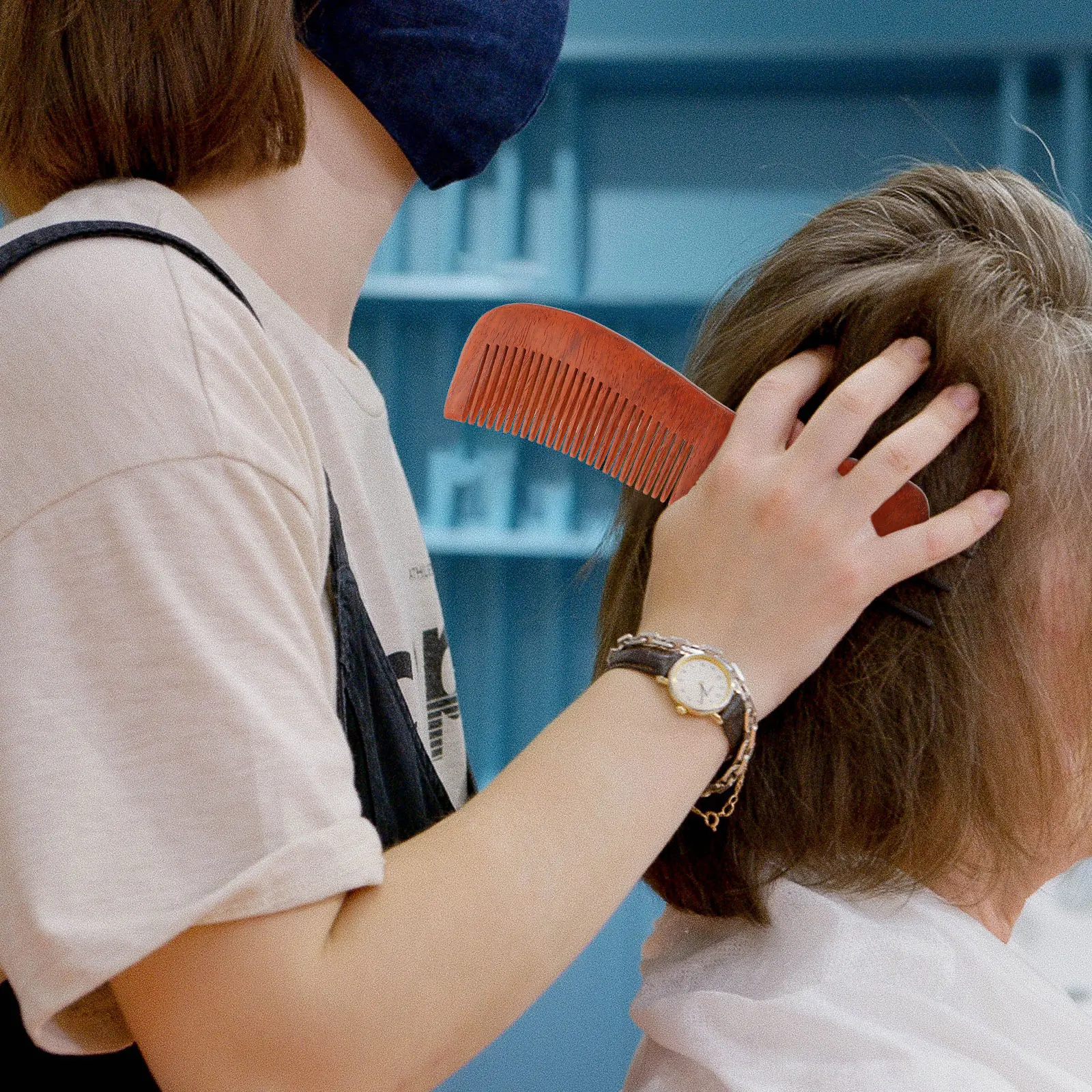 

S Wood Hair Comb Small Size Smooth Surface Massage Comb Release Tension No Static Electricity Easy to Carry Women