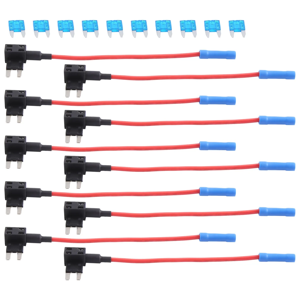 10 pacotes-adaptador de torneira de fusível de circuito adicional de carro 12V Mini suporte de fusível de lâmina APM ATM