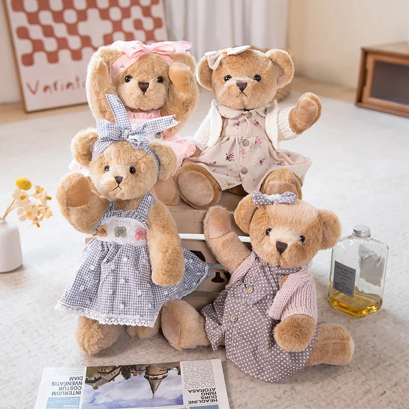 Arm Mobility Plush Bear Pillow Toys, Stuffed Animal Dolls, Casal presente de aniversário de casamento para crianças, 35cm