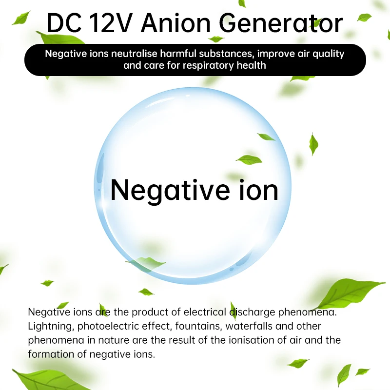 DC 12V Generator Ion Negatif Pemurni Udara Rumah Mobil Penghilang Asap dan Debu Terminal XH2.54 Udara Segar