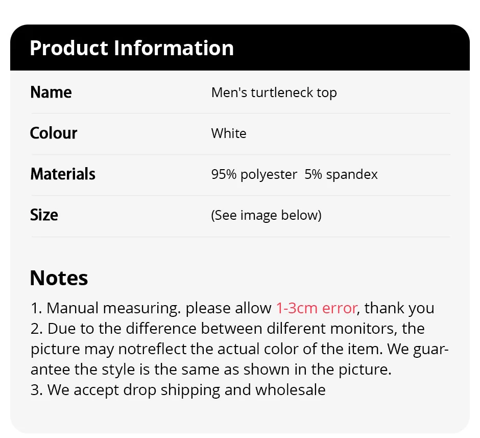 1/3 Stück Herren weißes BottoMing kleines Rollkragenshirt im Herbst und Winter lässig Joker Mode Langarm T-Shirt Teenager Krieg – Detail 1