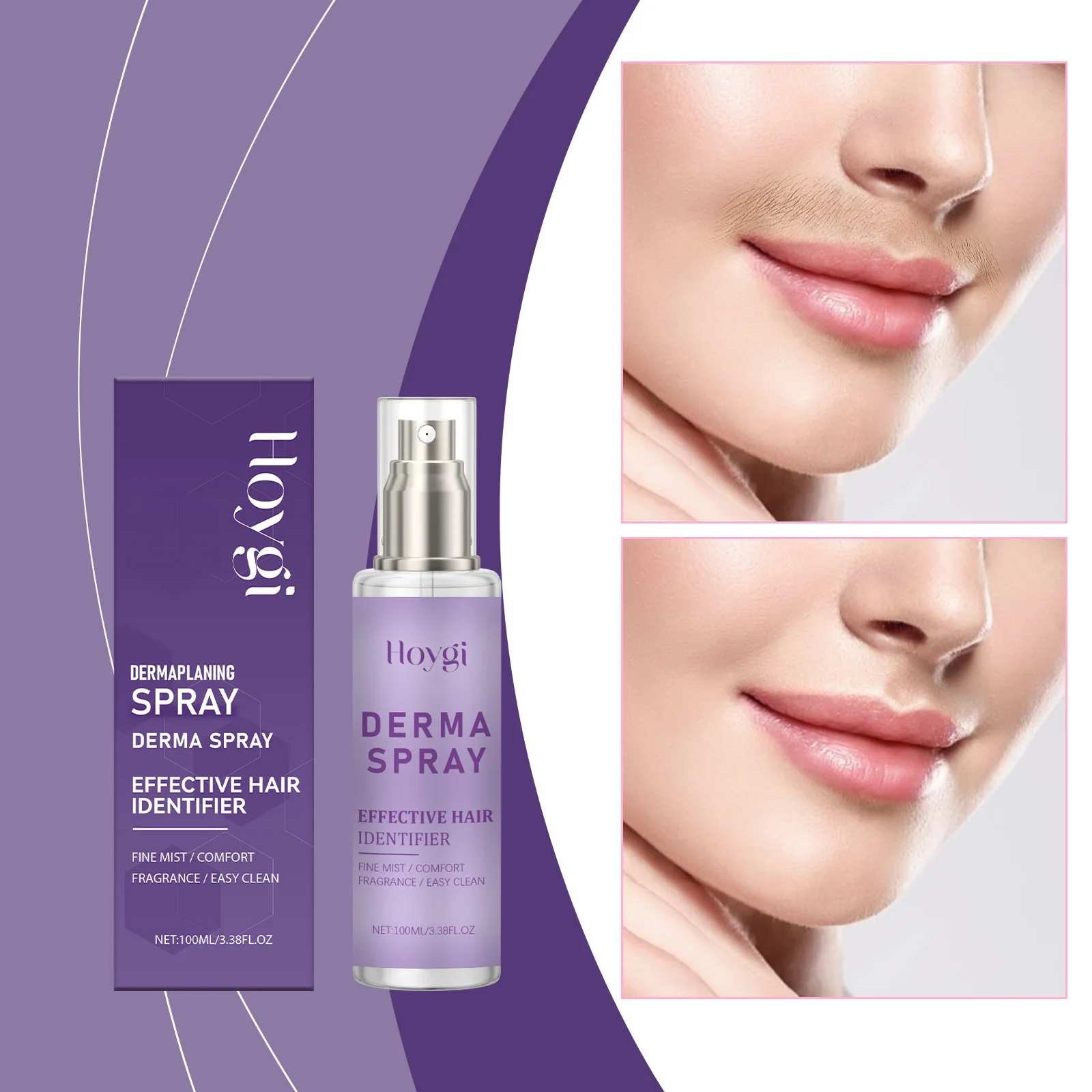Spray Dermaplaning - Préparation pré-rasage pour une épilation faciale impeccable |   Brume fine pour le confort, identifiant capillaire, facile à nettoyer