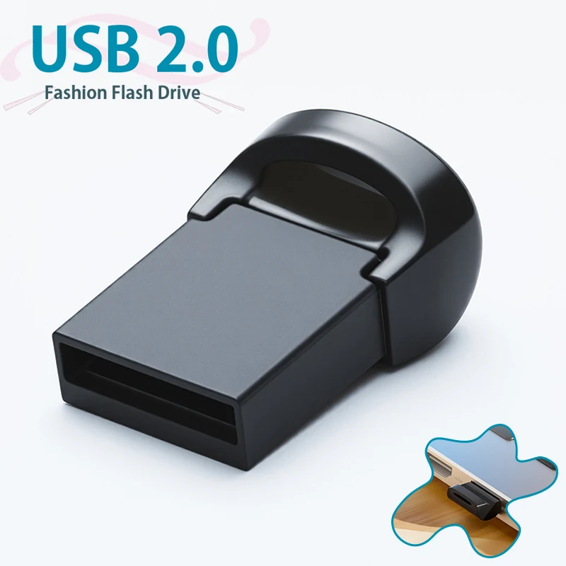 

Super Mini Pen Drive 64GB Black USB Flash Drive 32GB Creative Business Gifts Memory Stick Real Capacity Pendrive 16GB USB Stick