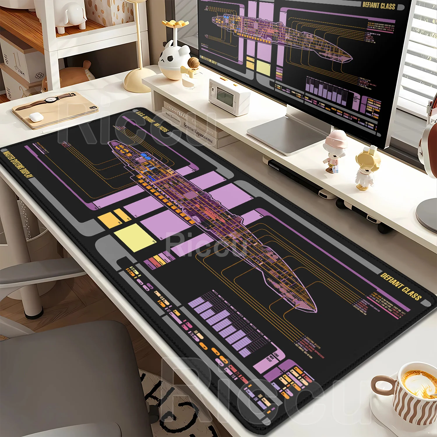 Starship Blueprint Mouse Pad Gamer Computer overlock PC Game Mousepad Office Accessories Keyboard Anime Extended Large Desk Mat