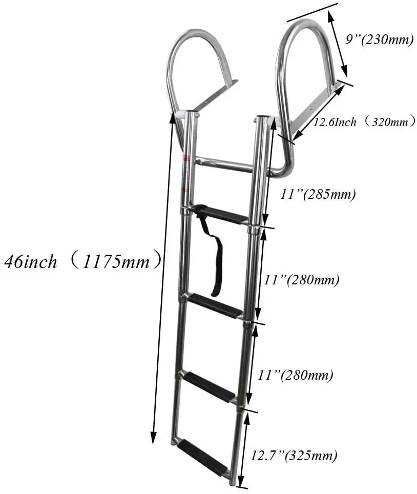 Anshun البحرية الألومنيوم الفولاذ المقاوم للصدأ 316 سلم الإقامة تلسكوبي Gangway #6