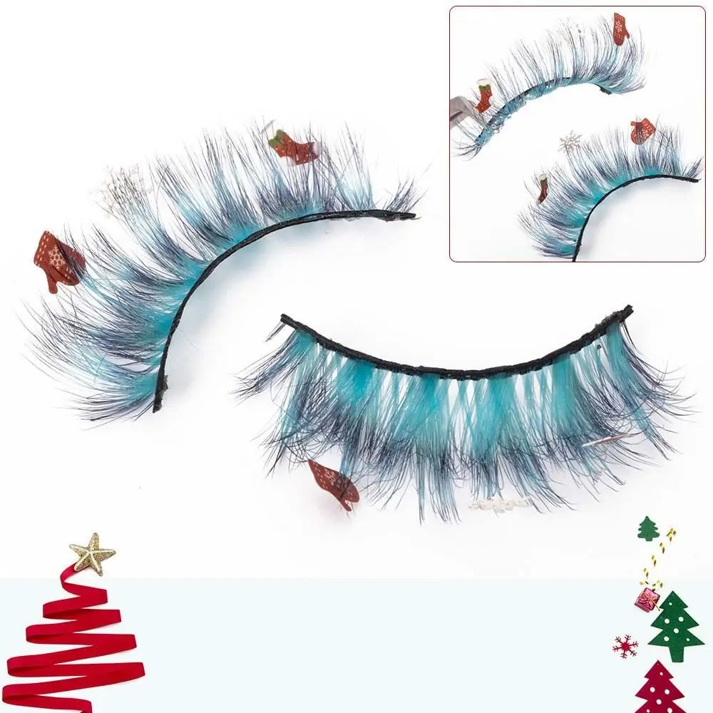 Chemical Fiber Christmas False Eyelashes Eyelashes Extension Animal Elk Christmas Cluster Eyelashes Cartoon Snowman