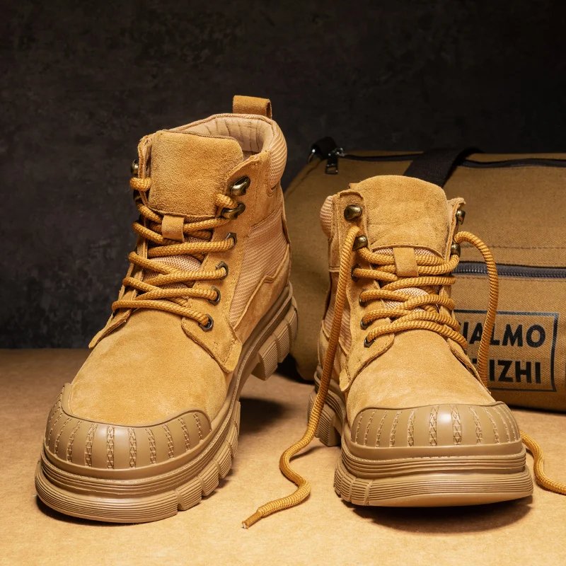 

European American High-end Casual High Top Boots Breathable Non Slip Anti-collision Personalized Frosted Fashionable Boots