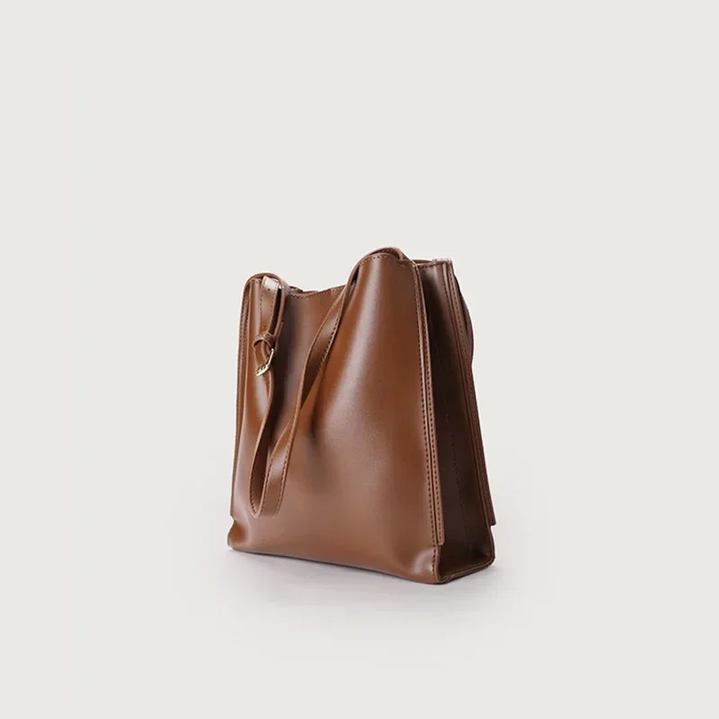 Borsa minimalista a secchiello con struttura unica per borsa a tracolla versatile bagretro da donna autunno e inverno ad alta capacità