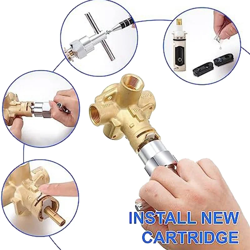 A26F-3 Pack Cartridge Compatible With For Moen 1222 Bathtub Shower Cartridge Replacement Tool Accessories For Tub Shower