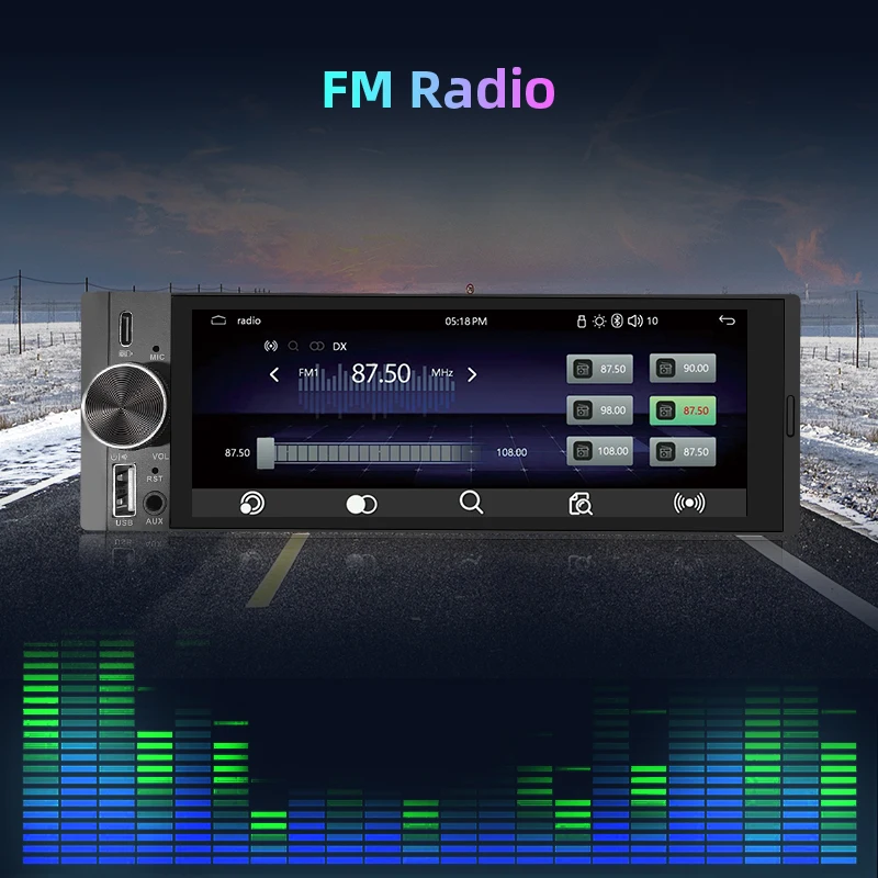 Junsun 1Din IPS 6.26 بوصة لاسلكي Carplay أندرويد السيارات راديو السيارة الوسائط المتعددة فيديو MP5 لاعب شاشة تعمل باللمس ستيريو عالمي