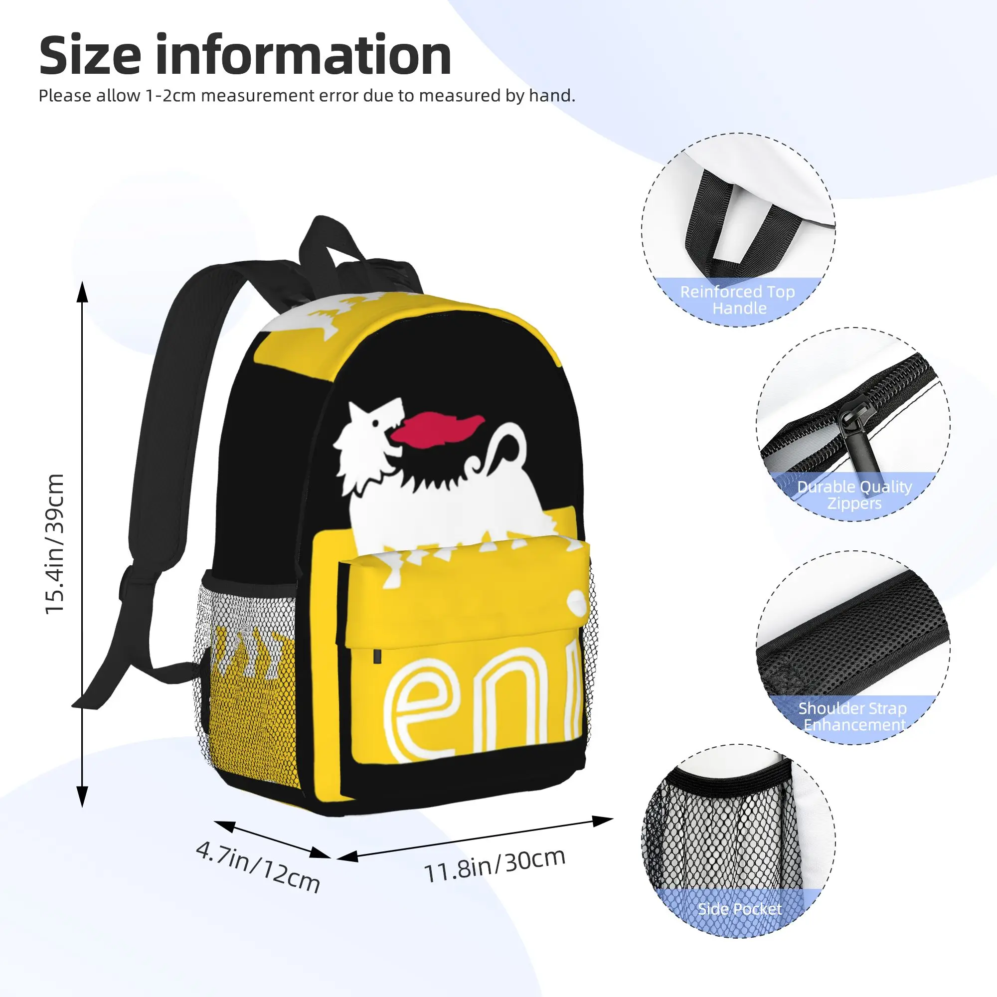 Agips Eni Racing Car Oil Backpack Hot Sale Daypack Large Capacity Boys Girls BookBag Shoulder Bags for Men Women School Bag