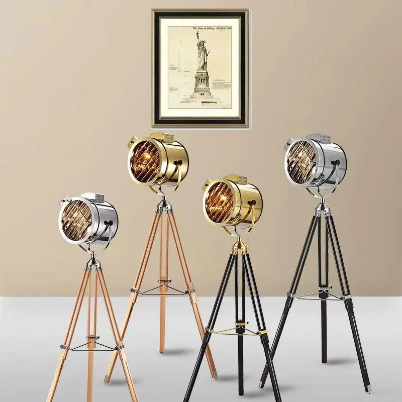 Stainless Steel Floor Lamp Creative Minimalist Floor Lamps Living Room Exhibition Hall Bedroom Lighting Light Fold Tripod Lights