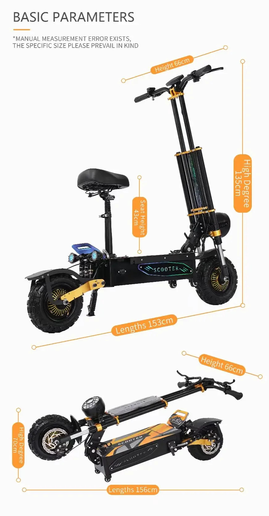 Adult Electric Scooter 3000*2W Dual Motor 60V 40AH Lithium Battery 85KM/H Foldable Electric Scooter Off-Road Electric Scooter