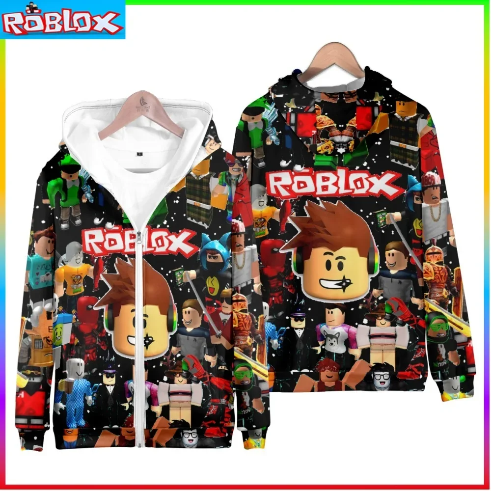 

3D New Peripheral ROBLOX Children's Clothing Pullover Hooded Zipper Sweatshirt Children's Wear Hoodie Christmas Present