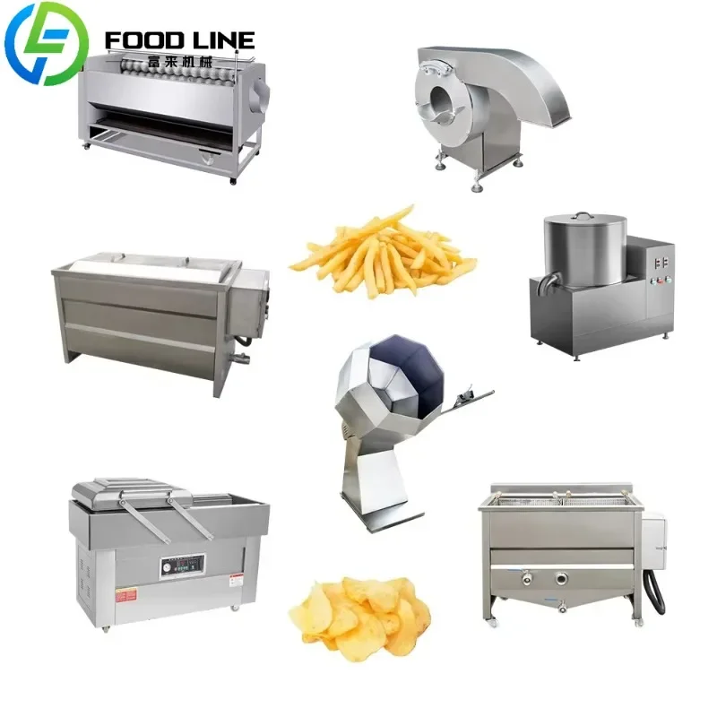 Potato Chips Making Machine French Fries Production Line Potato Chips Line Stainless Steel Automatic for Commercial Factory OME