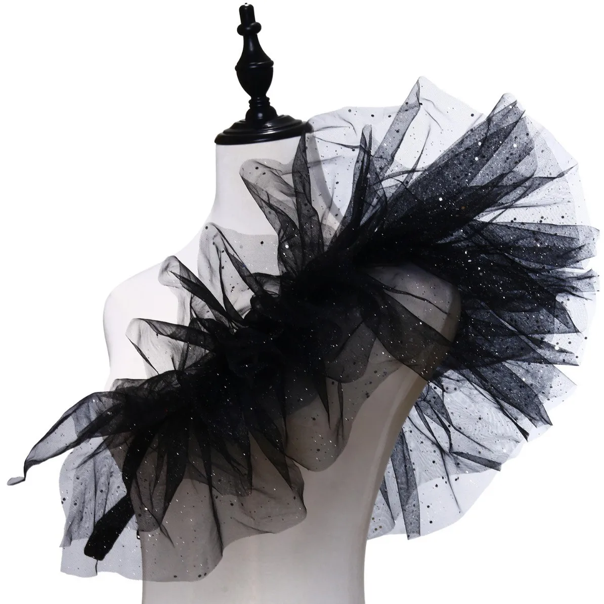 وشاح شبكي منتفخ للسيدات بياقة مزيفة وإكسسوارات الحفلات التنكرية وقلادة المهرجانات