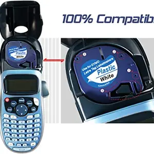 Etiketi plastiğe bantlayın, beyaz, dymo ile uyumlu, letratag, letratag, letratag, letratag 91200, 91201, 91331, lt-100h, 2 inç, 5pk, 10pk Kasetteki 6 büyük satış etiquetadora dymo-no. 4