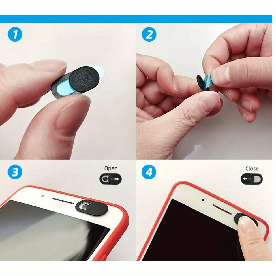 5ชิ้นหน้ากากป้องกันกล้องเพื่อความเป็นส่วนตัวสำหรับไอแพดเว็บแล็ปท็อปพีซีแมคบุ๊คสากลบางวัสดุพลาสติก