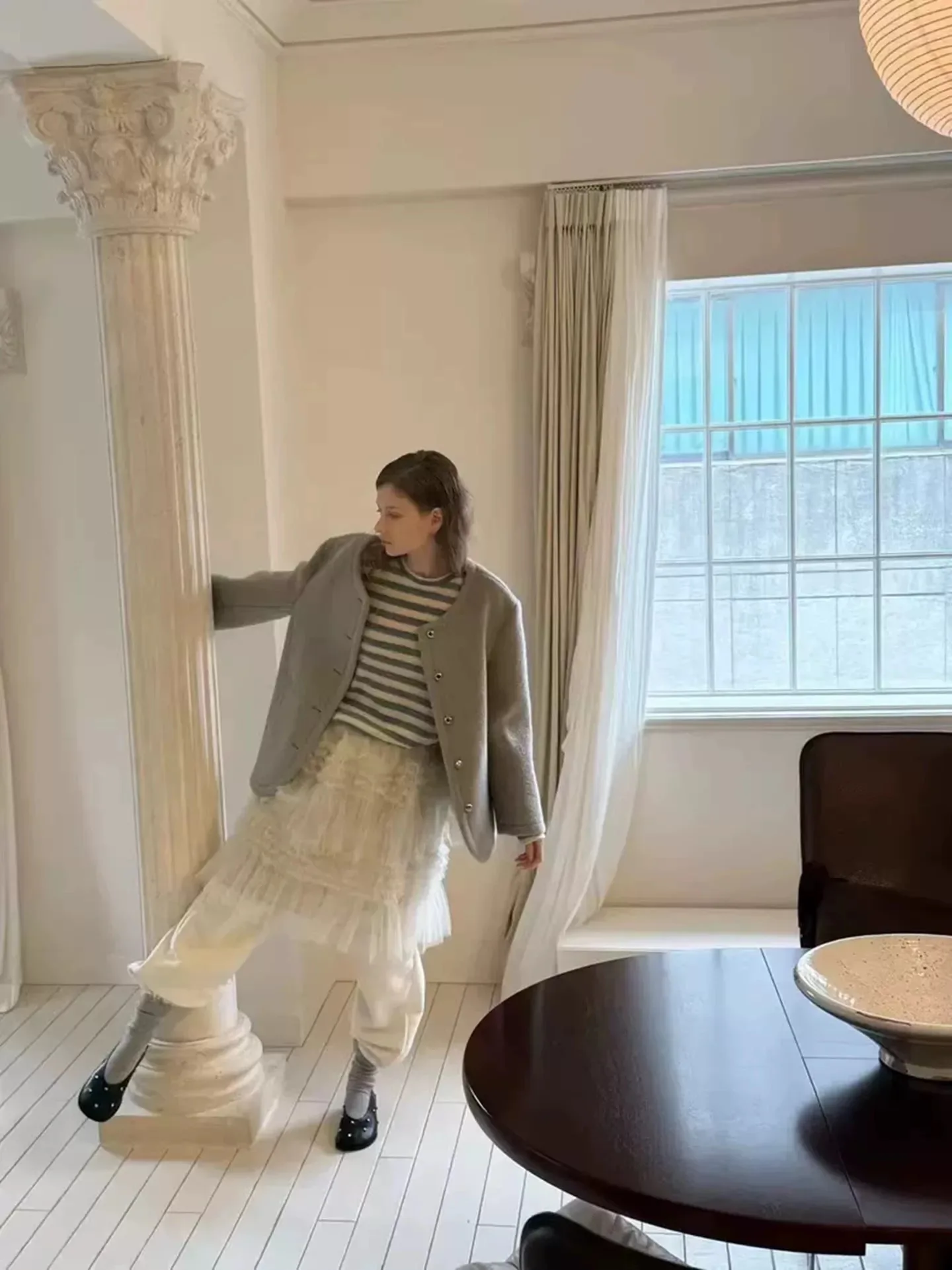 

Элегантная юбка-миди с кружевной отделкой и многослойным дизайном, весенняя модная модель с высокой талией, А-силуэт, из полиэфирного волокна