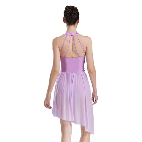 Kvinnor Konståkning Klänning Lyrisk Dans Balett Gymnastik Leotard Tutu Ärmlös Applikation Strass Performance Dancewear 6 best sales isdansklänning - №4