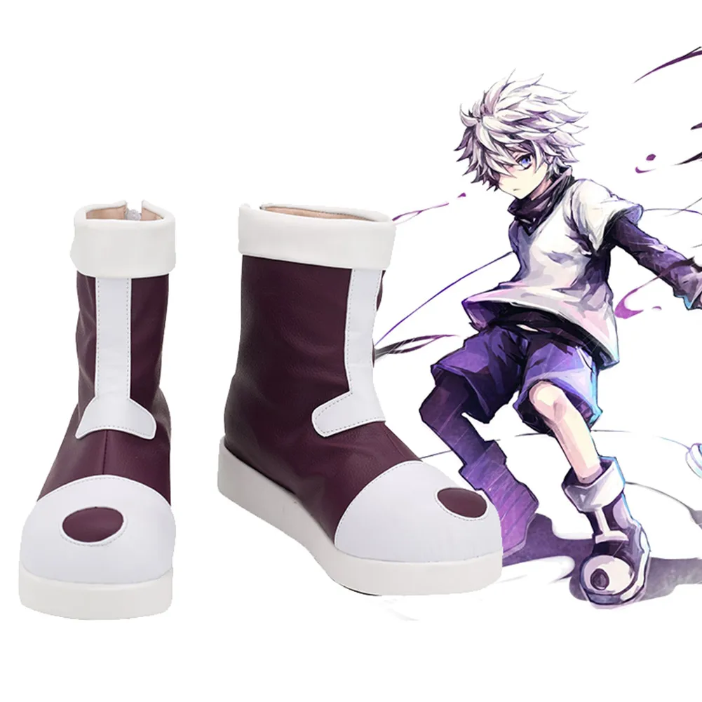 

Killua Zoldyck Shoes Anime Hunter Men Cosplay Costume Accessories Man Short Boots For Male Halloween Carnival Role Play