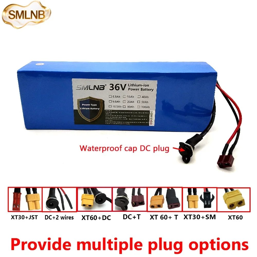 Batterie Au Lithium 36V10Ah 21700 5C Avec Batterie Rechargeable BMS 10S2P Adaptée À La Batterie De Grande Capacité Vélo De Pêche