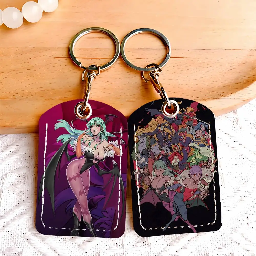 Game D-Darkstalkers Morrigan A-Aensland Card Holder Keychain Key Ring Door Lock Access Protective Case For Security Gift