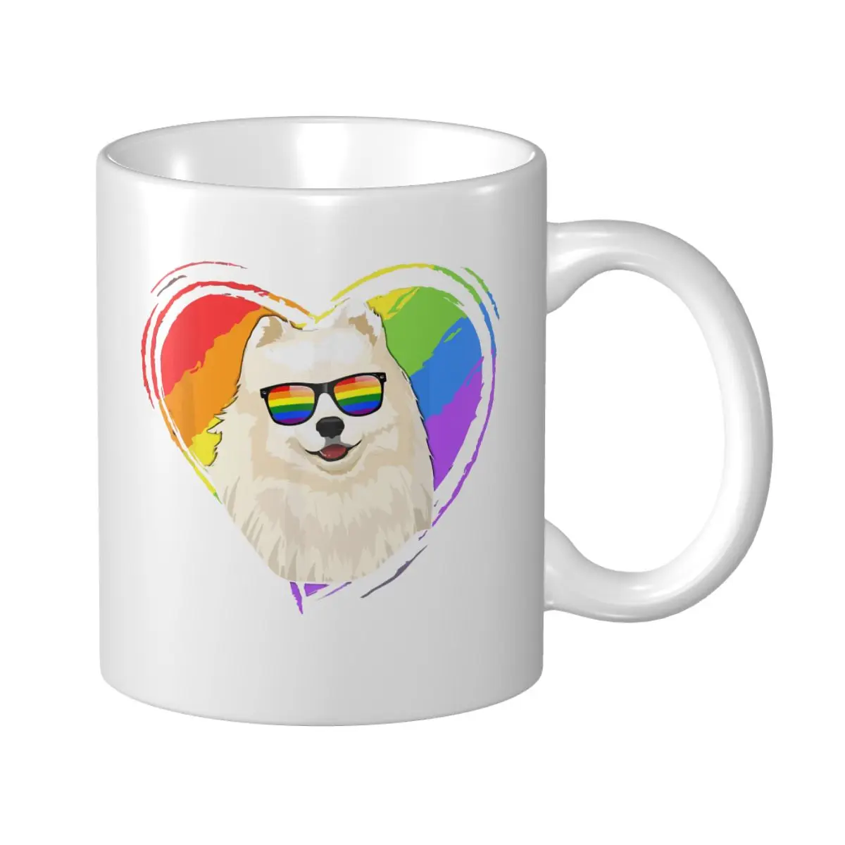 Mark Cup Mug Samoyed Rainbow Heart Gay Pride LGBT Dog Lover Gifts Coffee Mugs Tea Milk Water Cup Travel Mugs For Office Home
