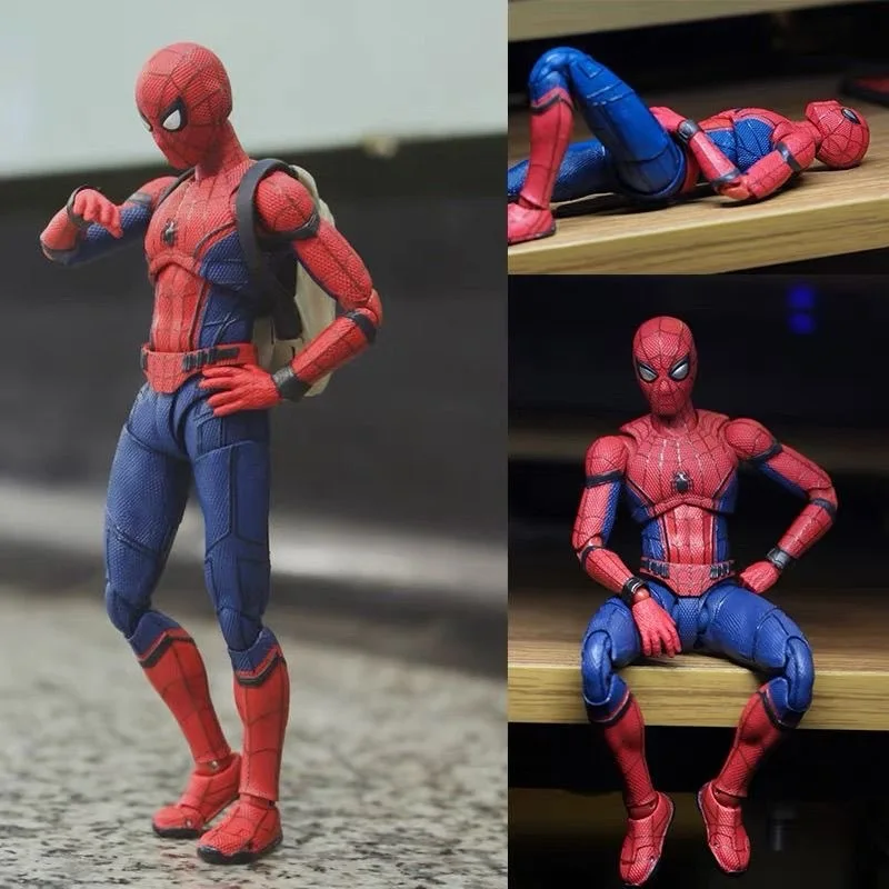 Shf Spider-Man Action Figure Model Anime Spiderman Homecoming Peter Parkr Figurine Pvc Collection Movable Toys For Gifts