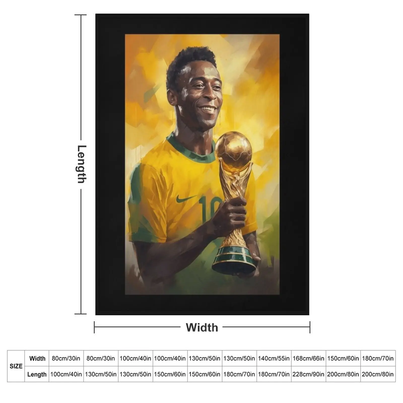 Pele World Cup Trophy Throw Blanket Decorative Beds Kid'S Blankets