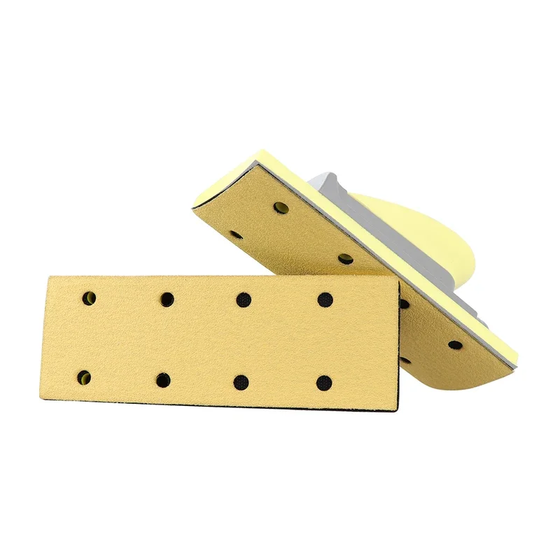 20pcs/50pcs/100pcs 70x198mm Yellow Sand Flocked Sandpapers Vacuuming Velcro 8-holes Vacuum sandpaper