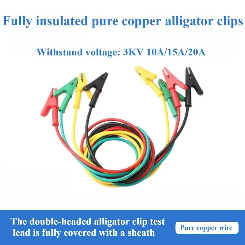

5pcs Alligator Clips Electrical Test Leads Dual Ended Crocodile Wire Cable with Insulators Clips Test Flexible Copper Cable