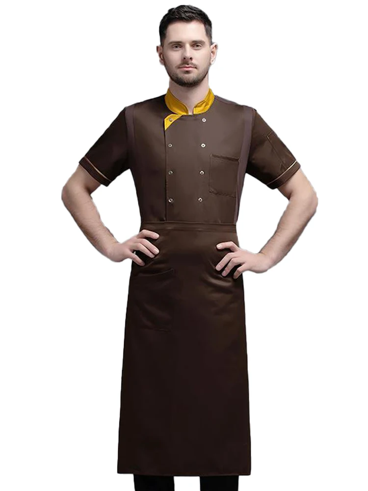 

Short Sleeves Cooking Shirts Men And Women Chef Overalls Professional Kitchen Outfit Chef Coat Hotel Bakery Restaurant Clothing