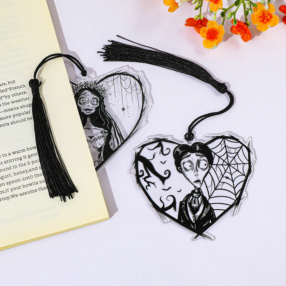 Acrylic Heart Bookmark - Zombie Bride Bookmark Animated Ahab Self-Core Reading Accessory Birthday Gift for a Friend