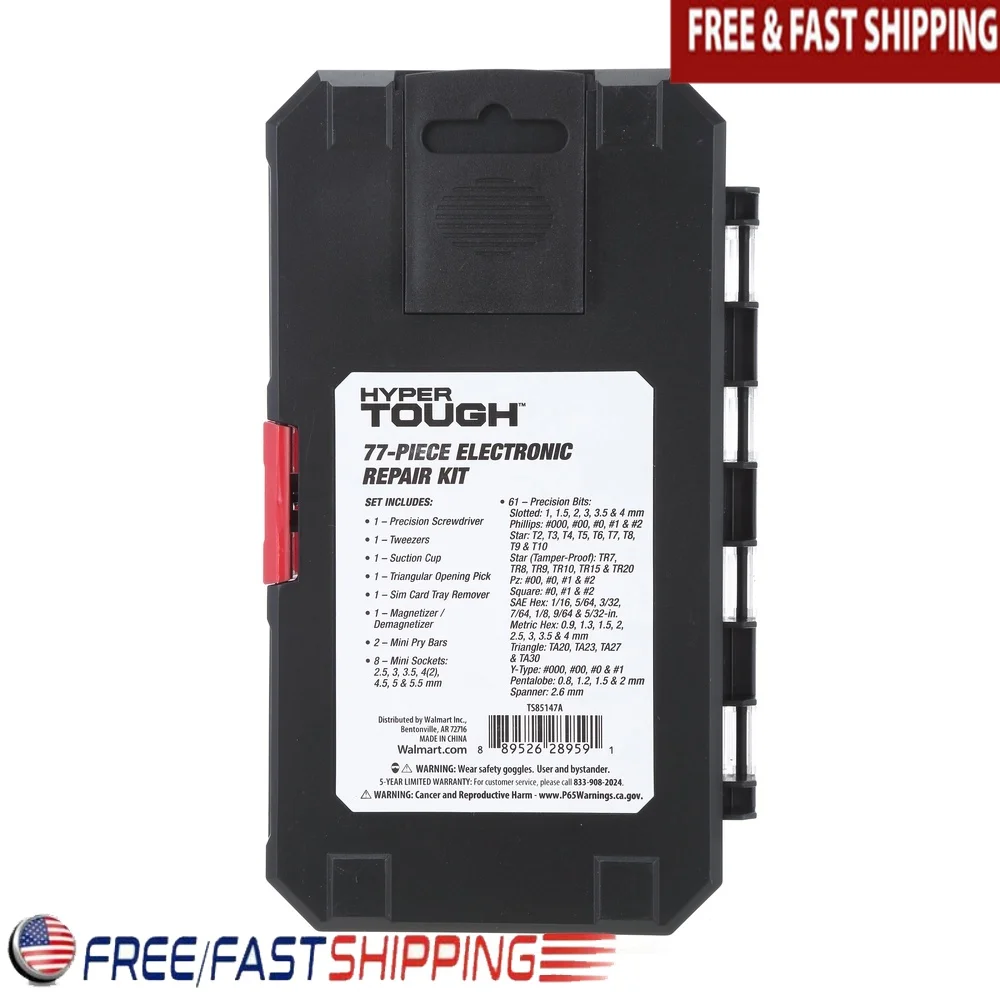 

77-комплект прецизионных инструментов, магнитная отвертка, стальные биты CR-V, портативный корпус, инструменты для ремонта электроники, компактный прочный набор