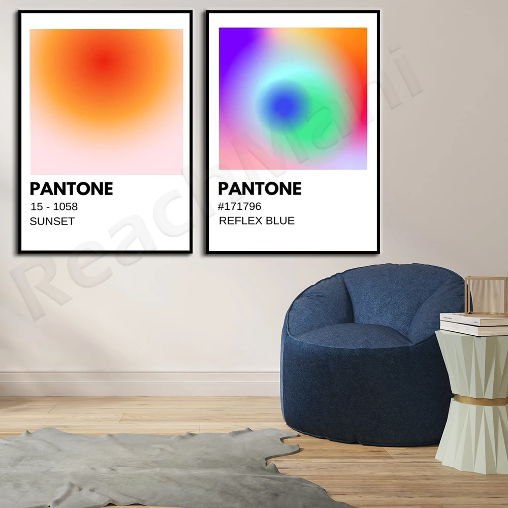 

Pantone Reflective Blue Print, Pantone Sunset Modern Print Print, Pantone Poster, Warm Color Wall Art Aesthetic Decor Poster