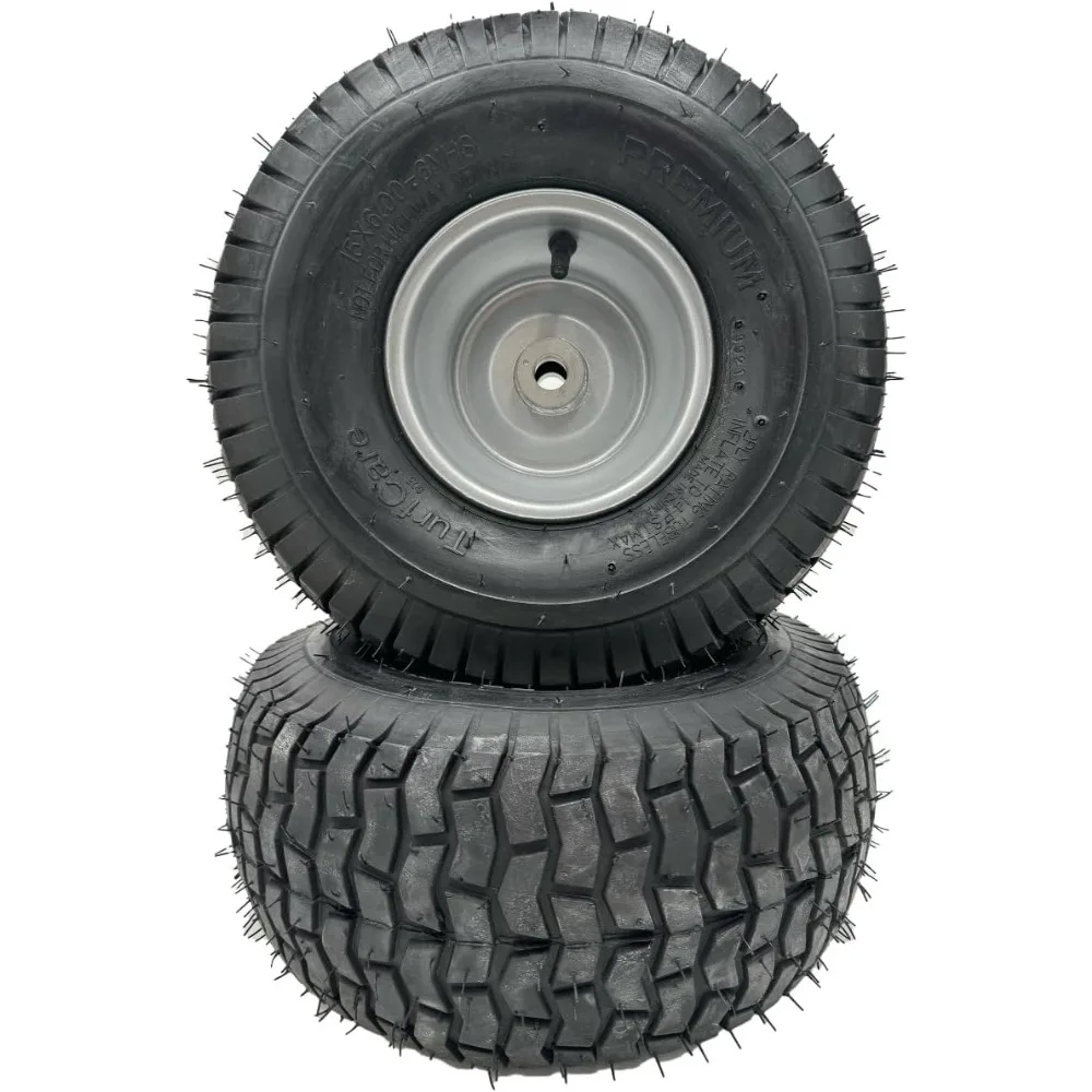 

2 PCS 15x6.00-6 Silver Lawn Mower Wheels Replacement for 3/4 Inch Axle Tires Set