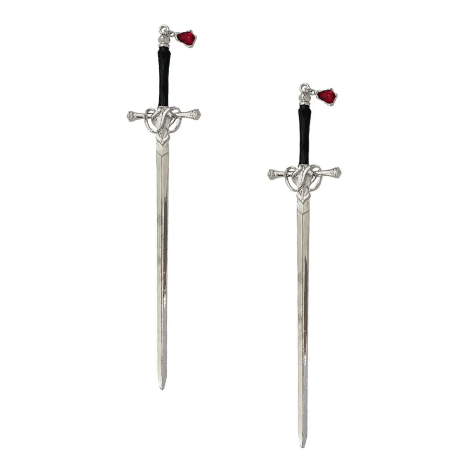 2PCS Sword Shape Metal Women Hair Pins Hair Sticks Barrettes Hair BunHolder