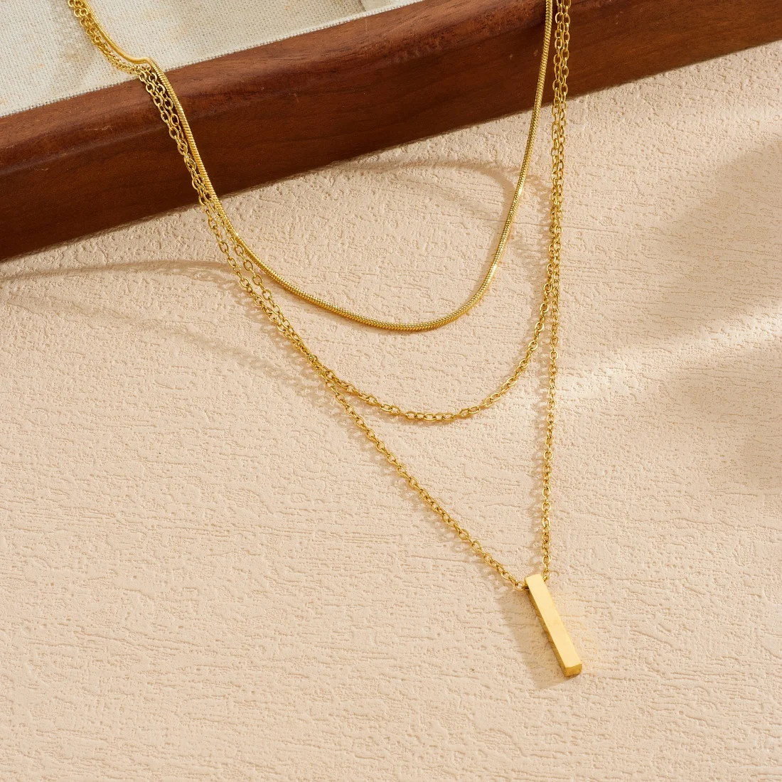 316L Edelstahl Punk Mehrschichtige Metallstab-Anhänger-Halskette für Damen – Modischer Schlüsselbein-Schmuck, nicht verblassend, Geschenk