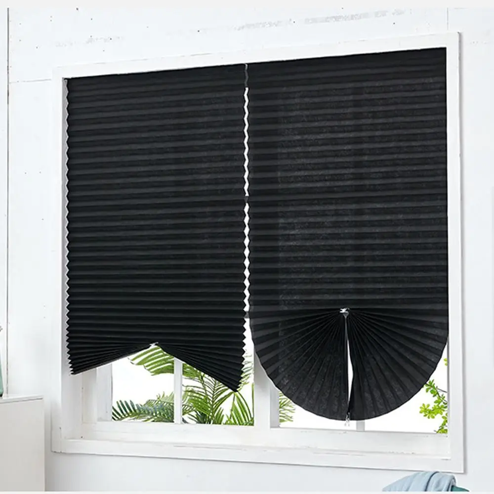 Temporary Blinds Bedroom Apartment Dorm Half Blackout Curtain Non-perforated Adjustable Sunshade Pleated Window Shade Blinds