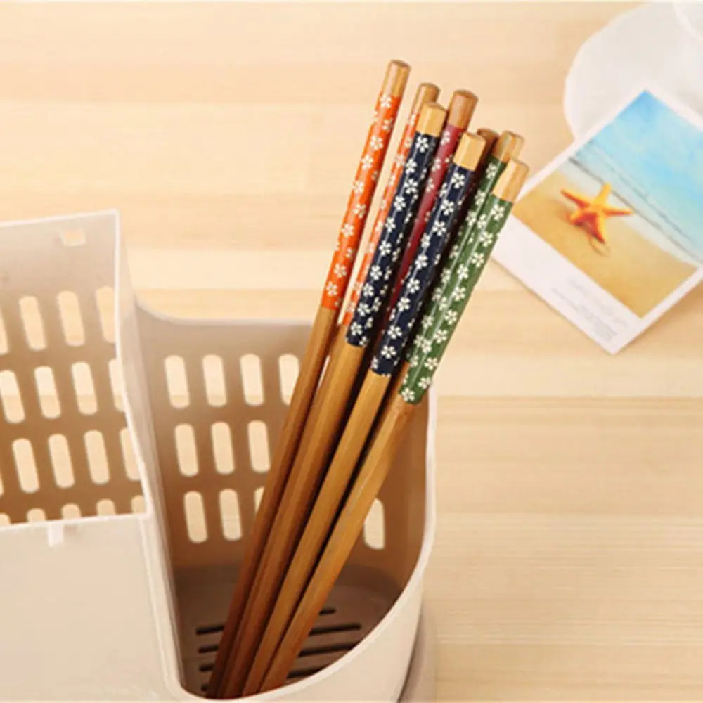 

Retro Vintage Small Floral Print Environmental Art Chopsticks Wooden Chopsticks Eco-friendly Bamboo Chopstics Healthy Tableware