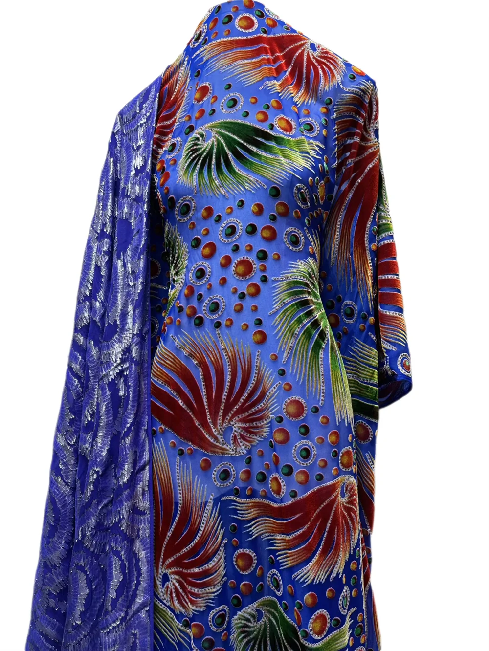 

5+2Yards African Velvet Brocade Lace Fabric 2025 Silk Design Nigerian Jacquard Lace Fabric Organza Lace For Evening Women Dress