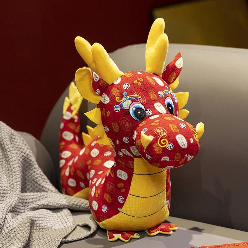 25CM Chinese Special New Year Of The Dragon Zodiac Plush Toy Dragon-shaped Rag Doll Children\'s Doll Birthday Gift Dragon
