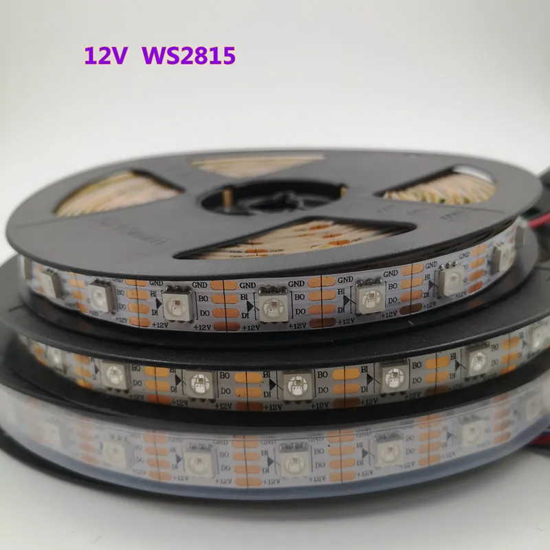 Imagem -02 - Rolo Ws2815 Dc12v Ws2812b Ws2813 Rgb Led Pixels Luz de Tira Individualmente Endereçável Led Duplo-sinal 30 60 144 Pixels Led m 5m