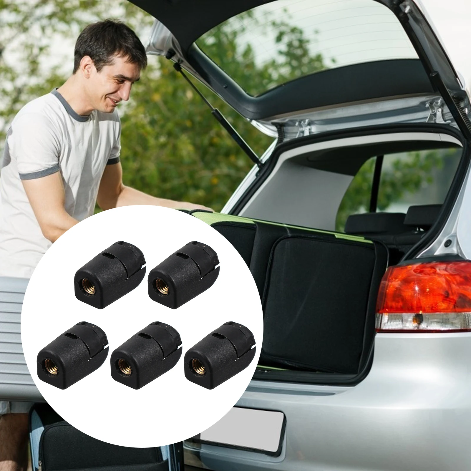 

5pcs Black Gas Spring Connector Adapter Fitting Replacement Durable Premium Material Practical Durability Car Exterior